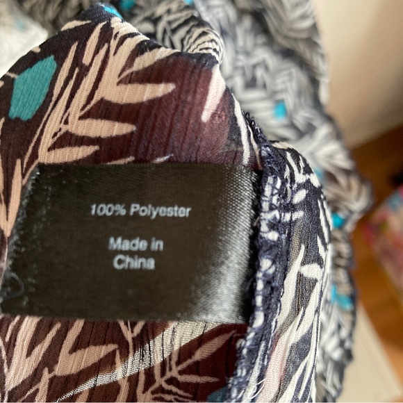 Lane Bryant Flowy Tunic Sheer Blouse Top Floral Leaf Sheer Plus Size 14 - 16 - Picture 11 of 13